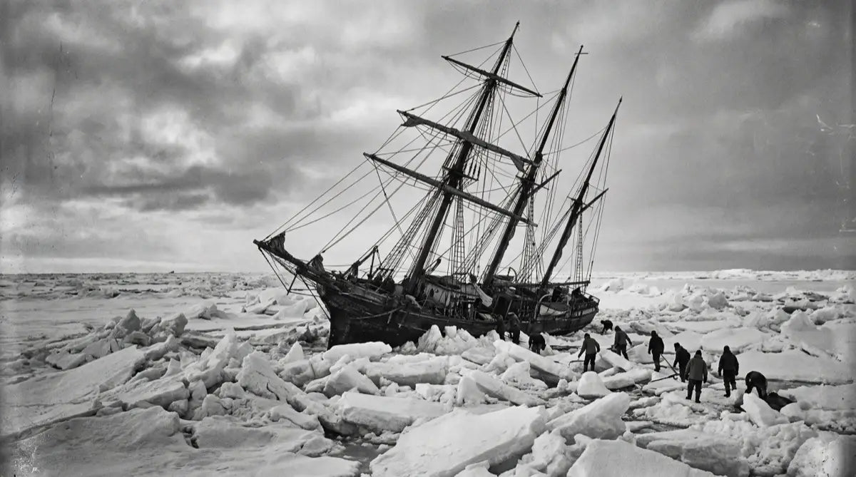 Shackleton's ship Endurance trapped in Antarctic pack ice during the Endurance expedition